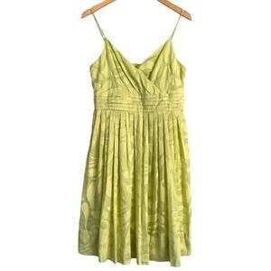Calvin Klein Mini Sun Dress size 10 Green Fit Flared Spaghetti Straps Breezy